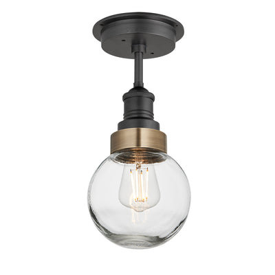 Brooklyn Outdoor & Bathroom Globe Semi Flush Mount - Glass Lighting - Industville Lighting UK
