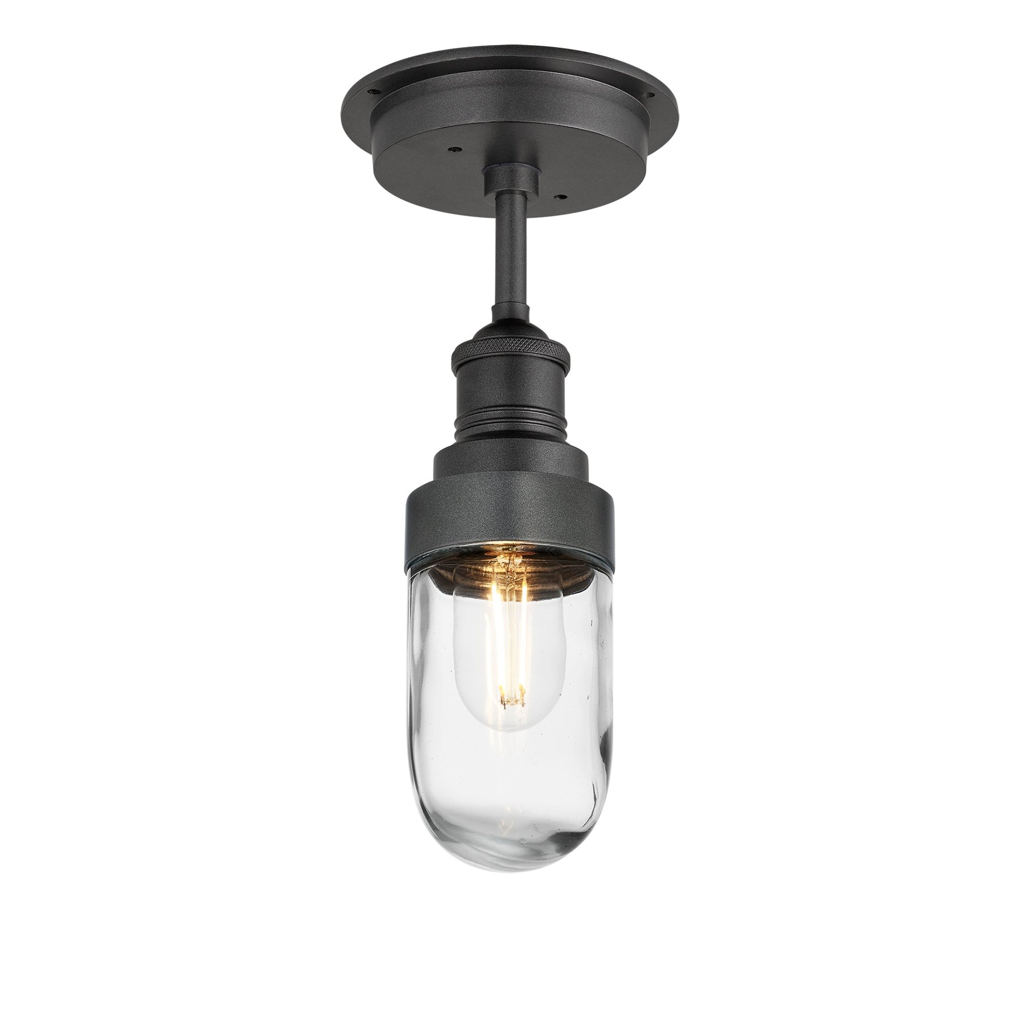 Brooklyn Outdoor & Bathroom Semi Flush Mount - Pewter