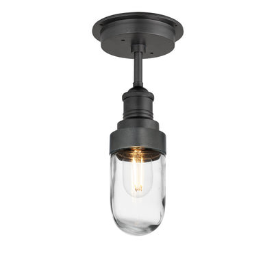 Brooklyn Outdoor & Bathroom Semi Flush Mount - Pewter - Glass Lighting - Industville Lighting UK