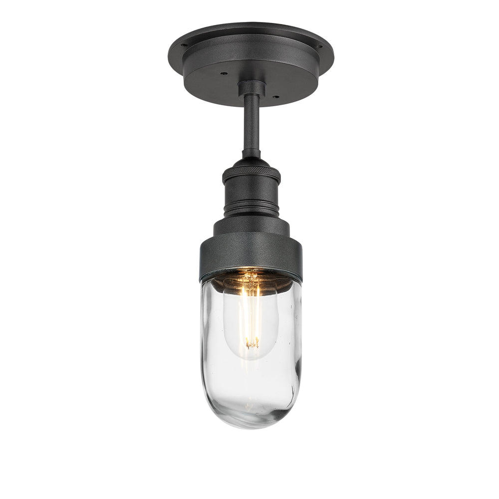 Brooklyn Outdoor & Bathroom Semi Flush Mount - Pewter
