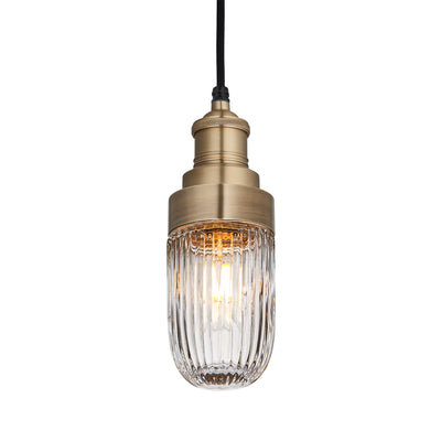 Brooklyn Outdoor & Bathroom Ribbed Tube Pendant - Restaurant & Bar Lights - Industville Lighting UK