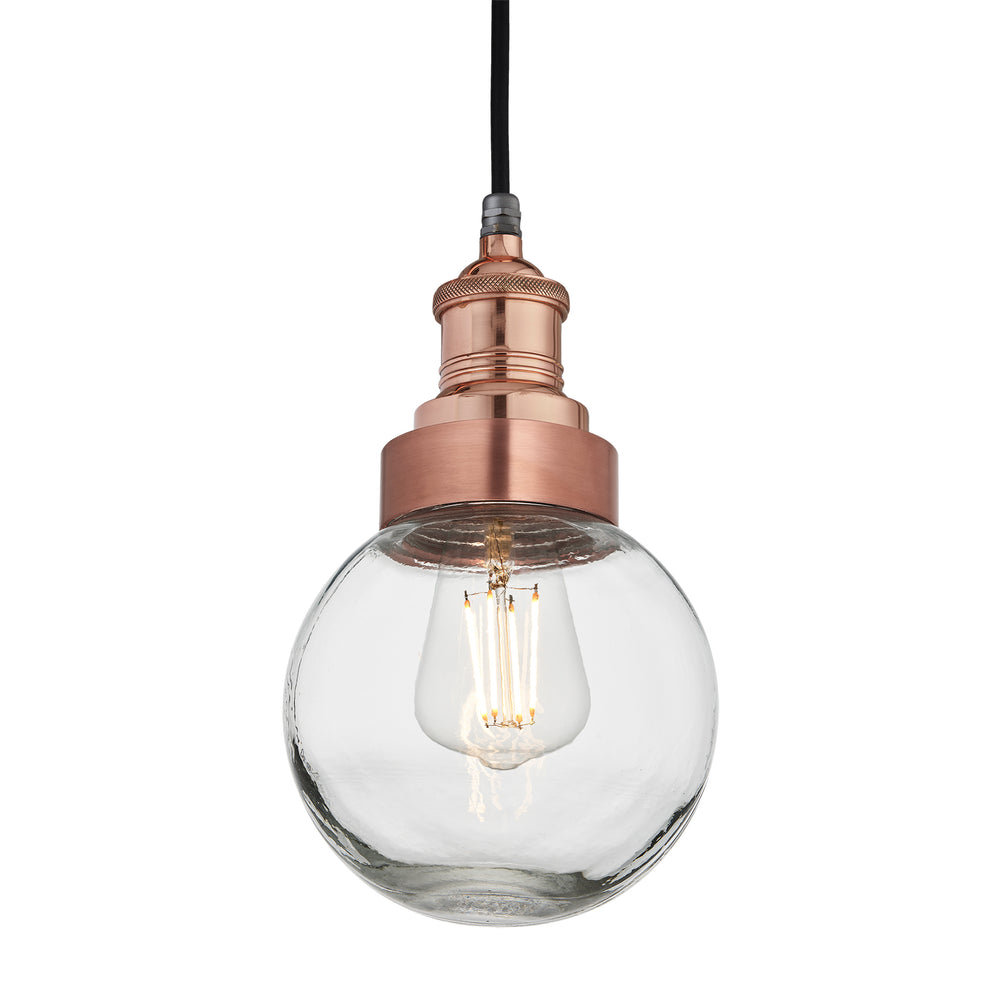Copper Holder Copper Ring Brooklyn Outdoor & Bathroom Globe Pendant Light BR-IP65-P-CH-CR-GLG