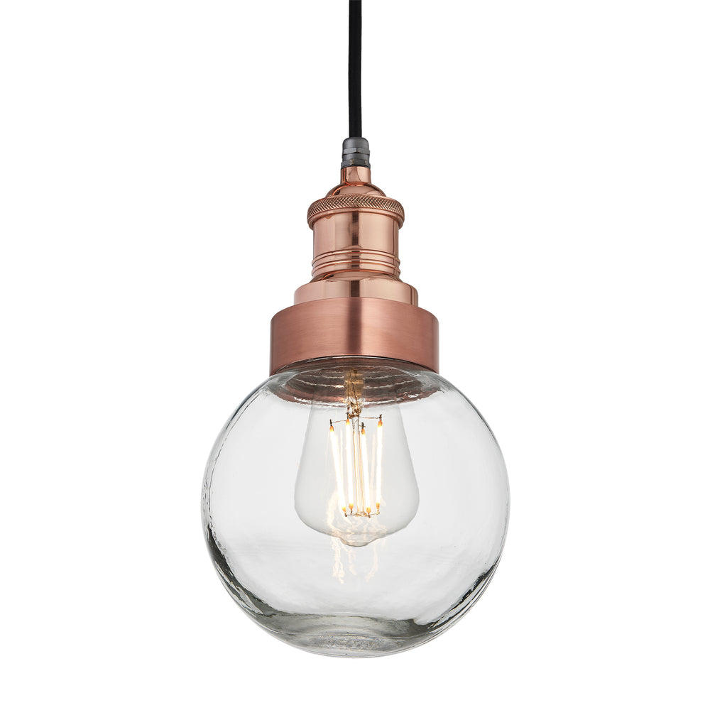 Copper Holder Copper Ring Brooklyn Outdoor & Bathroom Globe Pendant Light BR-IP65-P-CH-CR-GLG