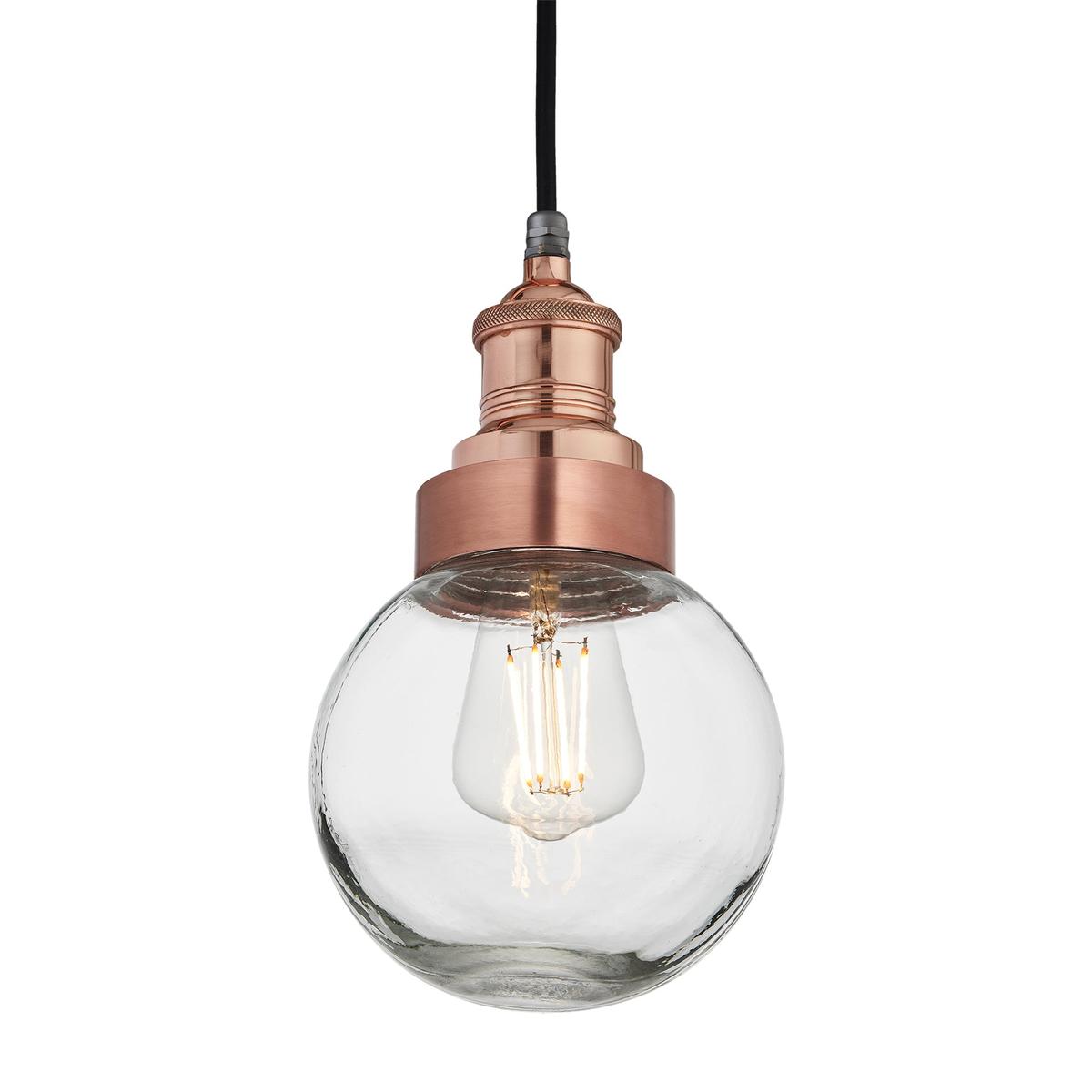 Copper Holder Copper Ring Brooklyn Outdoor & Bathroom Globe Pendant Light BR-IP65-P-CH-CR-GLG