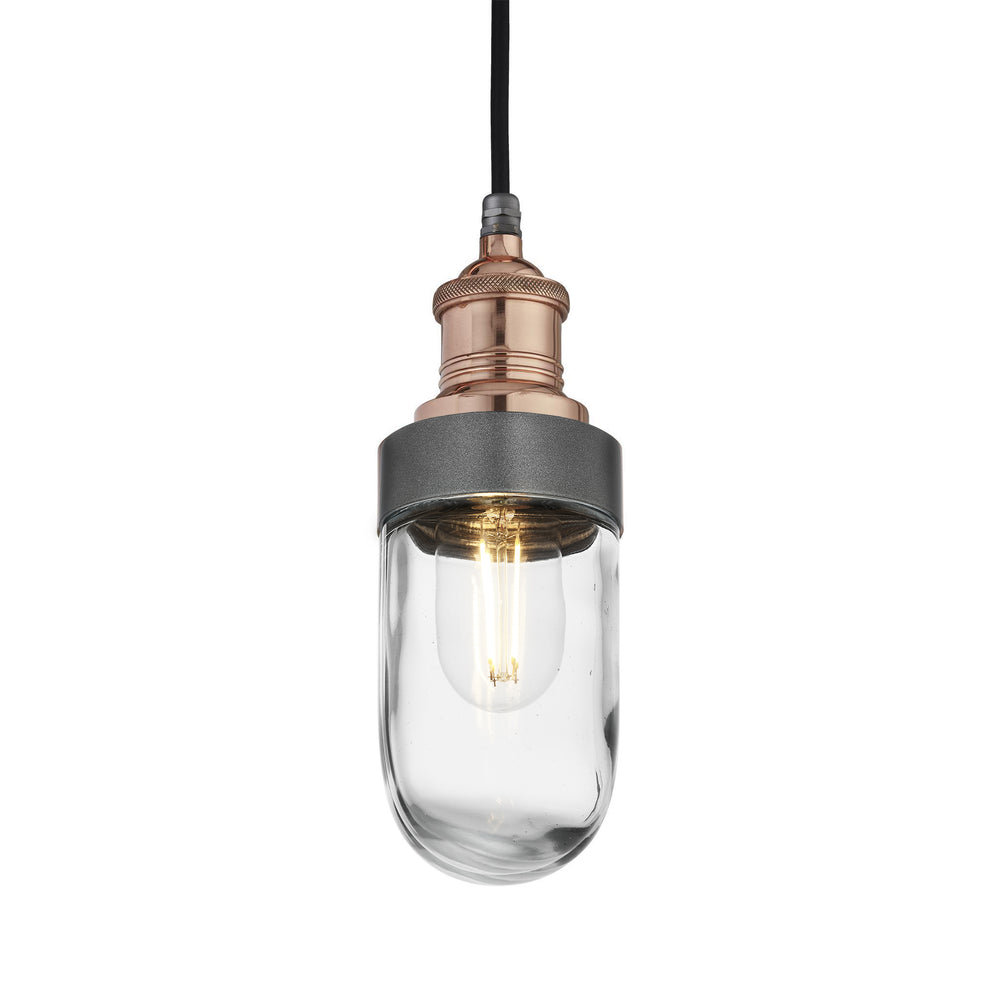 Copper Holder Pewter Ring Brooklyn Outdoor & Bathroom Pendant BR-IP65-P-CH-PR