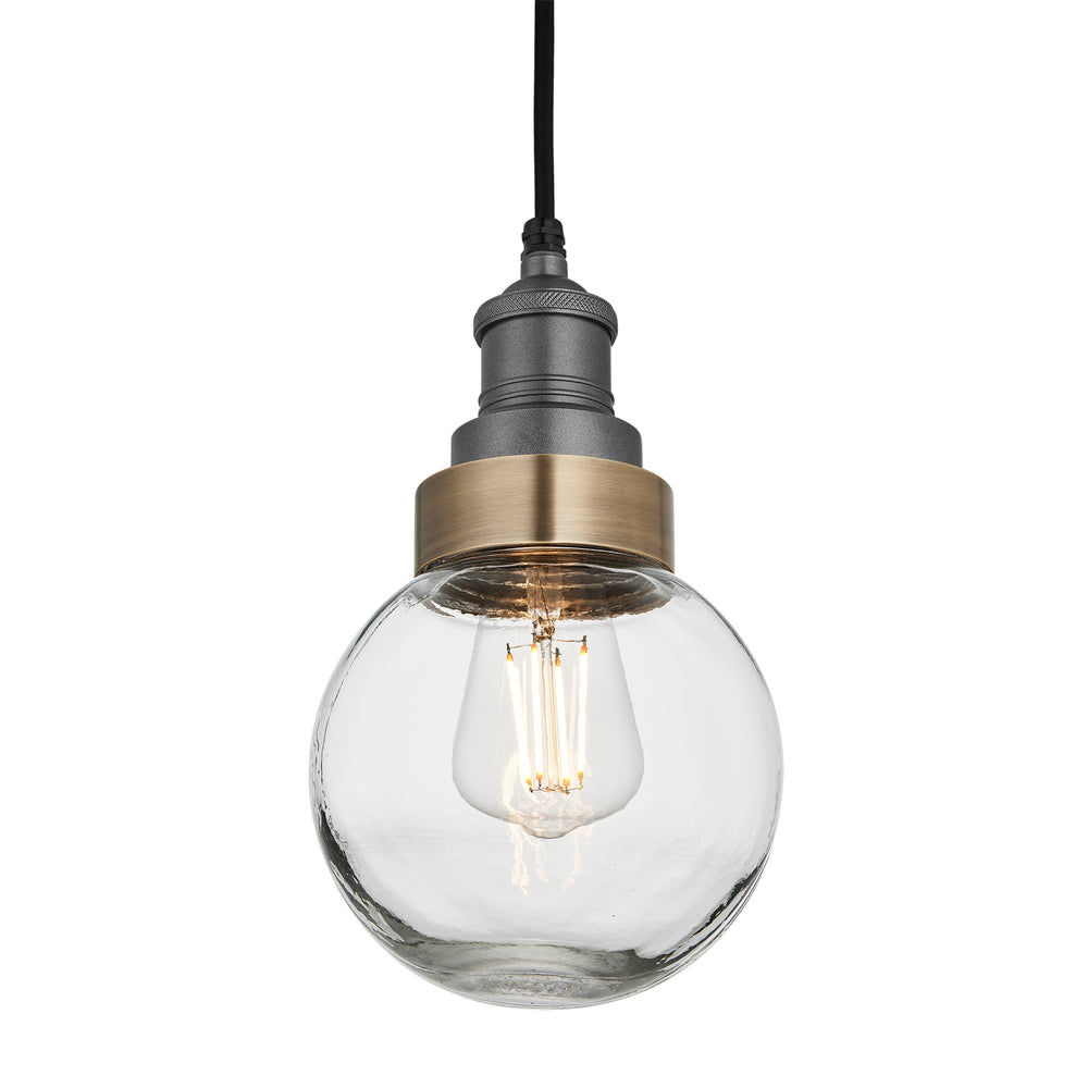 Pewter Holder Brass Ring Brooklyn Outdoor & Bathroom Globe Pendant Light BR-IP65-P-PH-BR-GLG