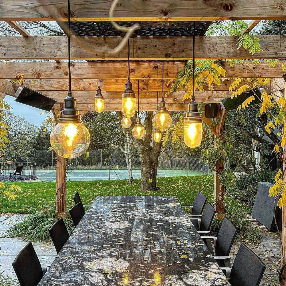 Pewter Holder Pewter Ring Brooklyn Outdoor & Bathroom Globe Pendant Light BR-IP65-P-PH-PR-GLG