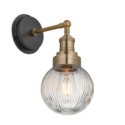 Brooklyn Outdoor & Bathroom Ribbed Globe Wall Light - Industville Lighting UK