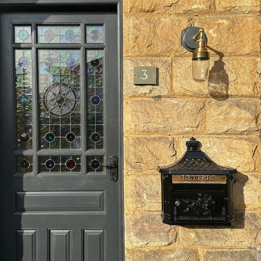 Brass Holder Brass Ring Brooklyn Outdoor & Bathroom Wall Light - BR-IP65-WL-BH-BR