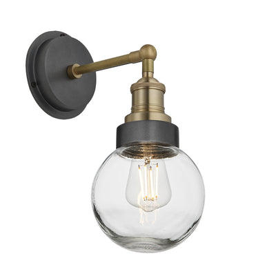 Brass Holder Pewter Ring Brooklyn Outdoor & Bathroom Globe Wall Light BR-IP65-WL-BH-PR-GLG