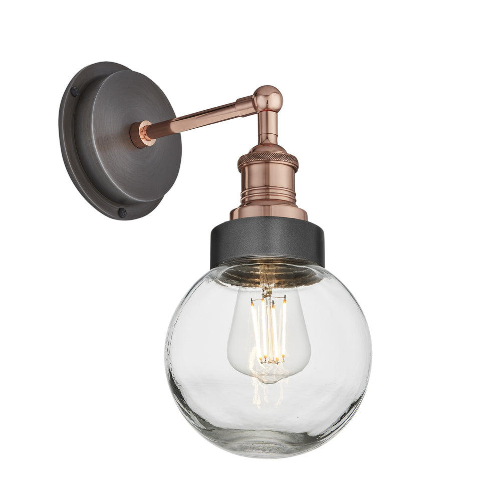 Copper Holder Pewter Ring Brooklyn Outdoor & Bathroom Globe Wall Light BR-IP65-WL-CH-PR-GLG