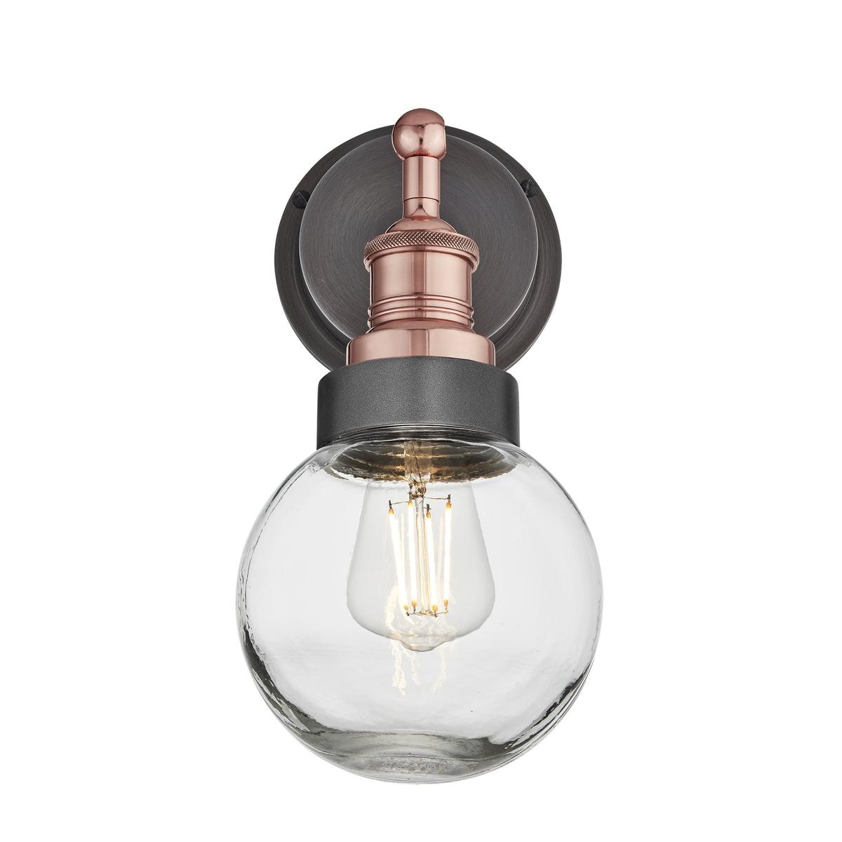 Copper Holder Pewter Ring Brooklyn Outdoor & Bathroom Globe Wall Light BR-IP65-WL-CH-PR-GLG