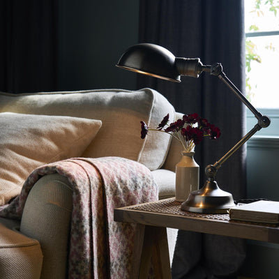 Brooklyn Pharmacy Adjustable Dome Table Lamp - 7 Inch - Gunmetal - Table Lamps - Industville Lighting UK