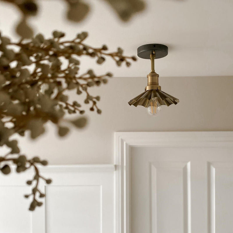 Brooklyn Umbrella Flush Mount - 8 Inch - Brass - Voucher Applicable - Industville Lighting UK