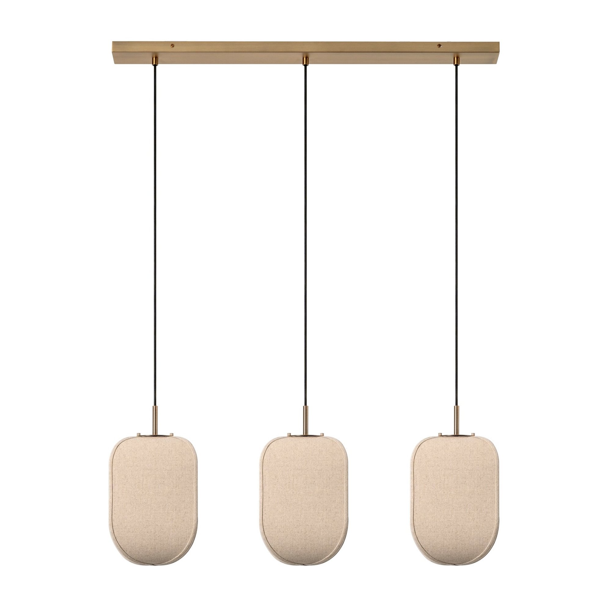 Bloxham Rectangular 3 Wire Cluster Pendant  Light in Natural finish