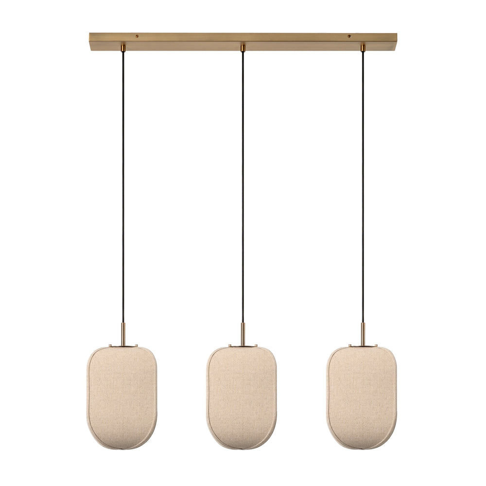 Bloxham Rectangular 3 Wire Cluster Pendant  Light in Natural finish