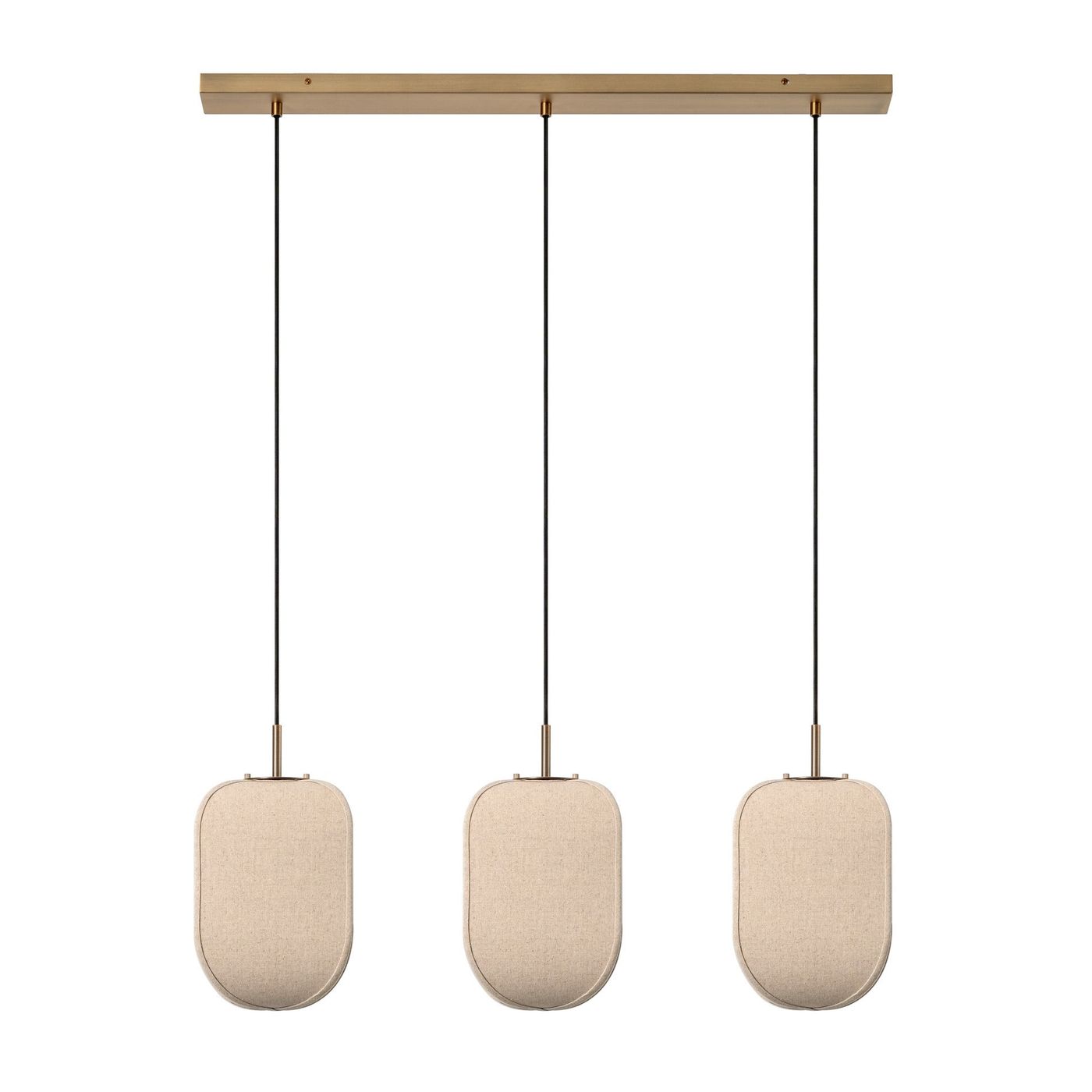 Bloxham Rectangular 3 Wire Cluster Pendant  Light in Natural finish
