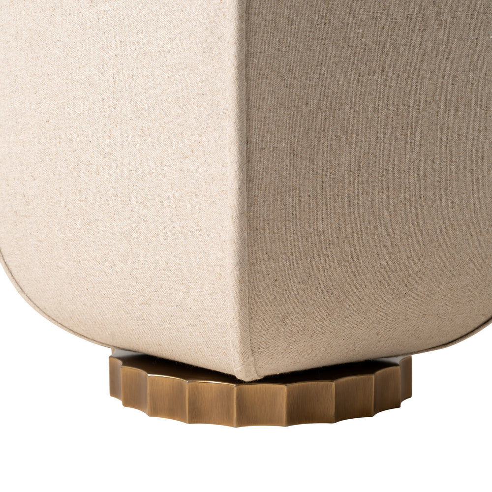 Bloxham Rectangular Table Lamp in Natural Fabric finish close up