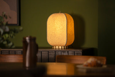 Bloxham Rectangular Table Lamp - Natural - Brass - Table Lamps - Industville Lighting UK