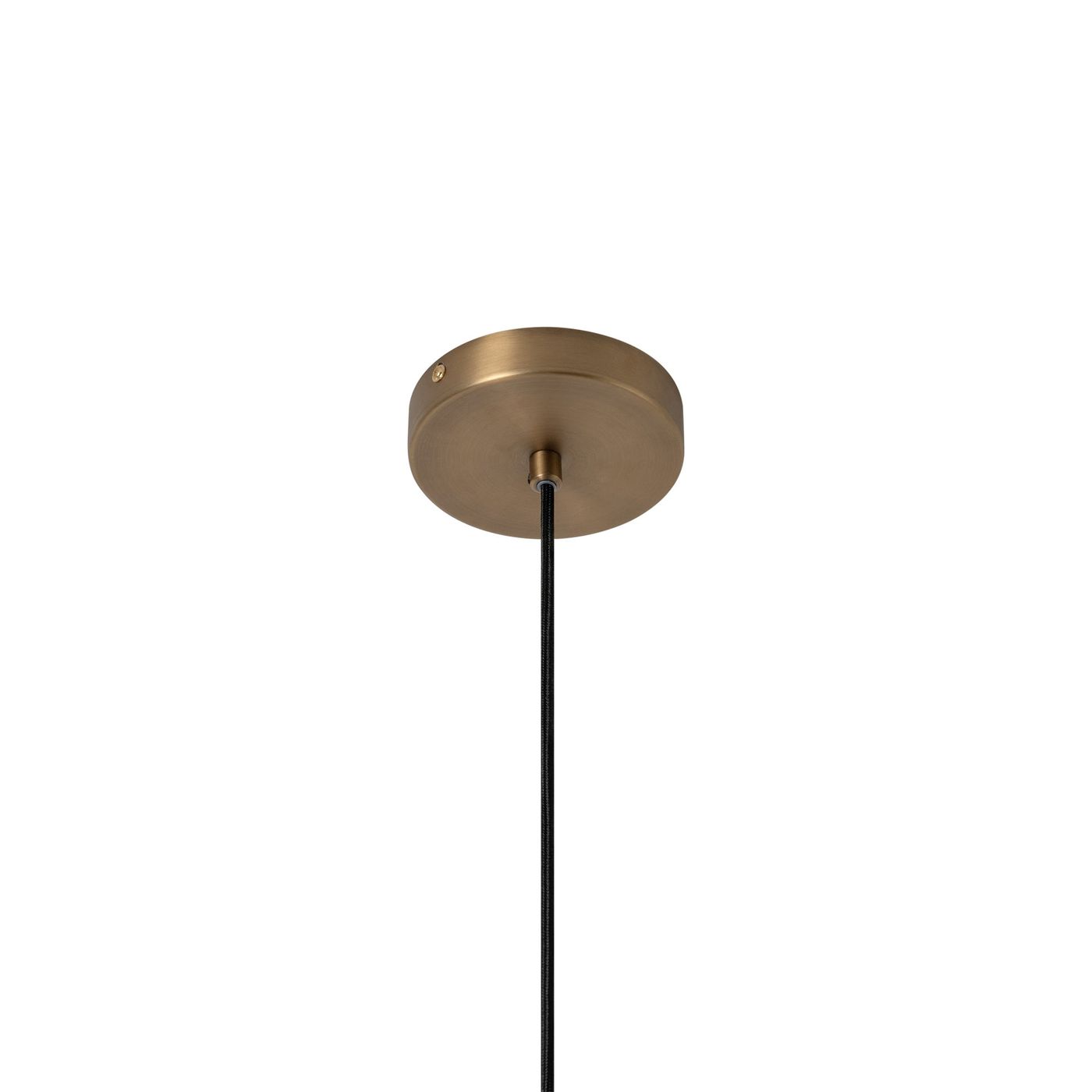 Bloxham Square Pendant Light in Natural fabric finish close up the ceiling rose