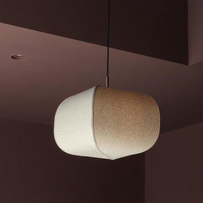 Bloxham Square Pendant Light in Natural fabric finish
