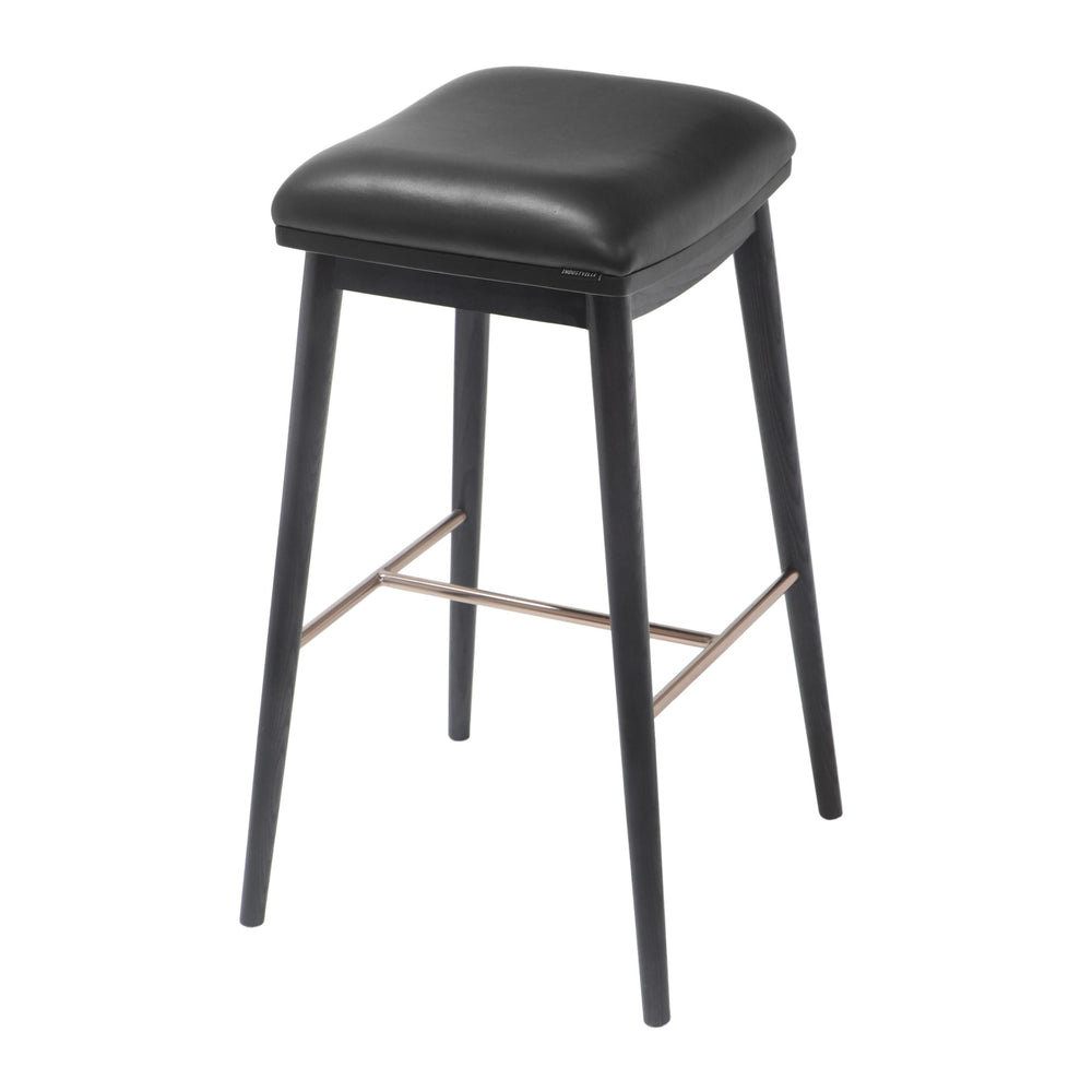 Black Ash Auburn Wooden Bar Stool in Black Leather, Product Code AU-BK-WO-ST-BK