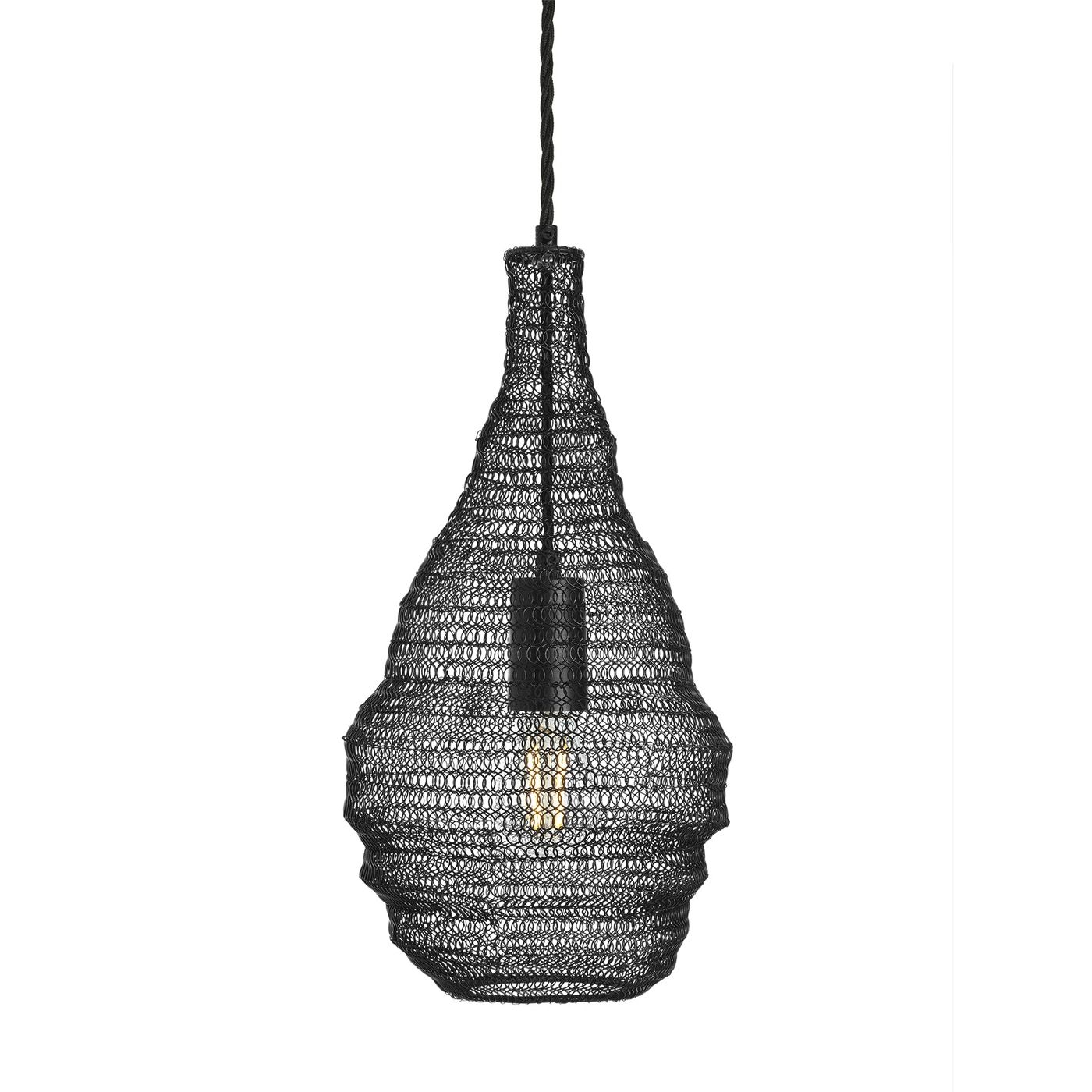Beehive Wire Cage Metal Mesh Pendant Light - Drop - Pewter - Small - Design Code BE-WCMSP-DR-P
