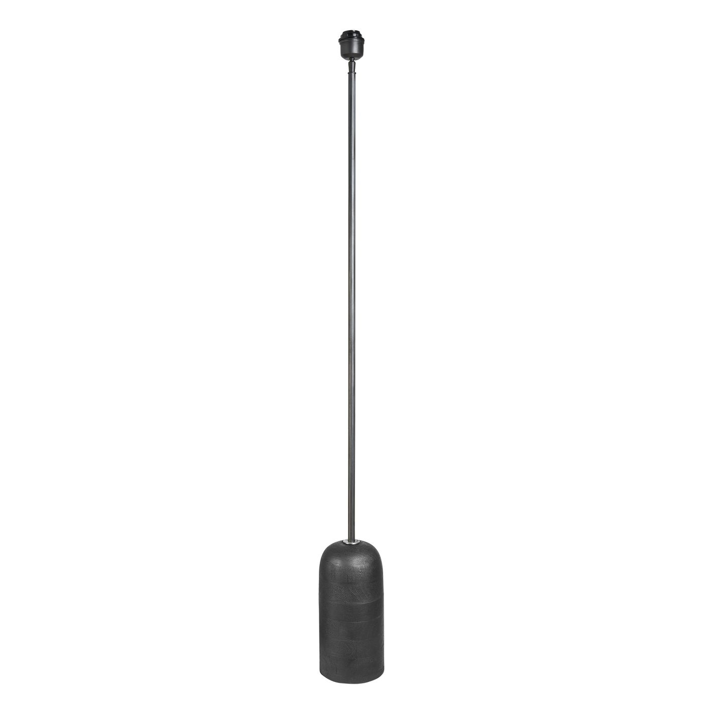 Maribo Wooden Cone Floor Lamp - Black & Pewter - Base Only