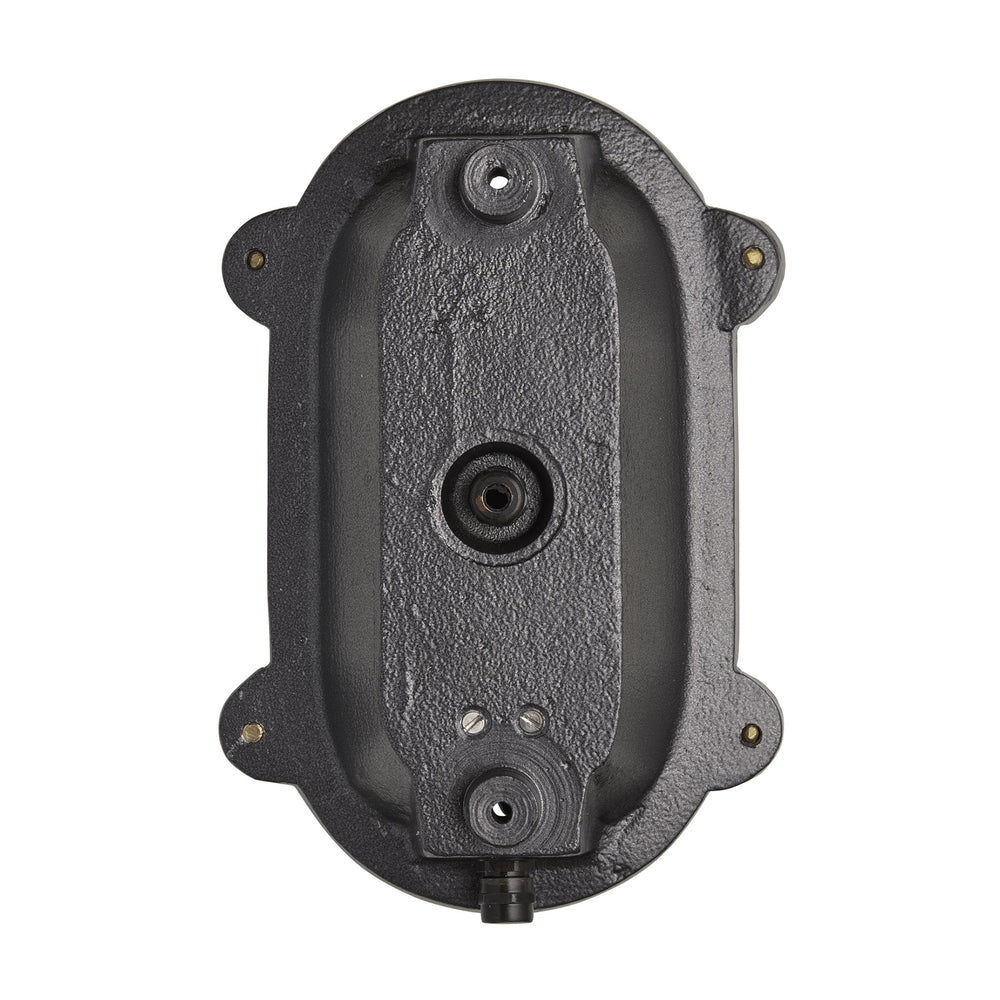 Black Bulkhead Outdoor & Bathroom Oval Wall Light in 6 Inch, Product code is BK-IP65-OWL6-BK-BSW-RB