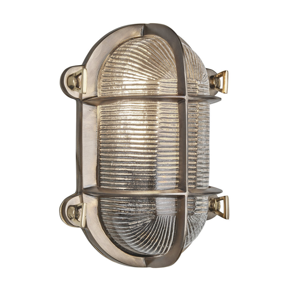 Brass Bulkhead Outdoor & Bathroom Oval Wall Light in 6 Inch, Product code is BK-IP65-OWL6-B-BSW-RB