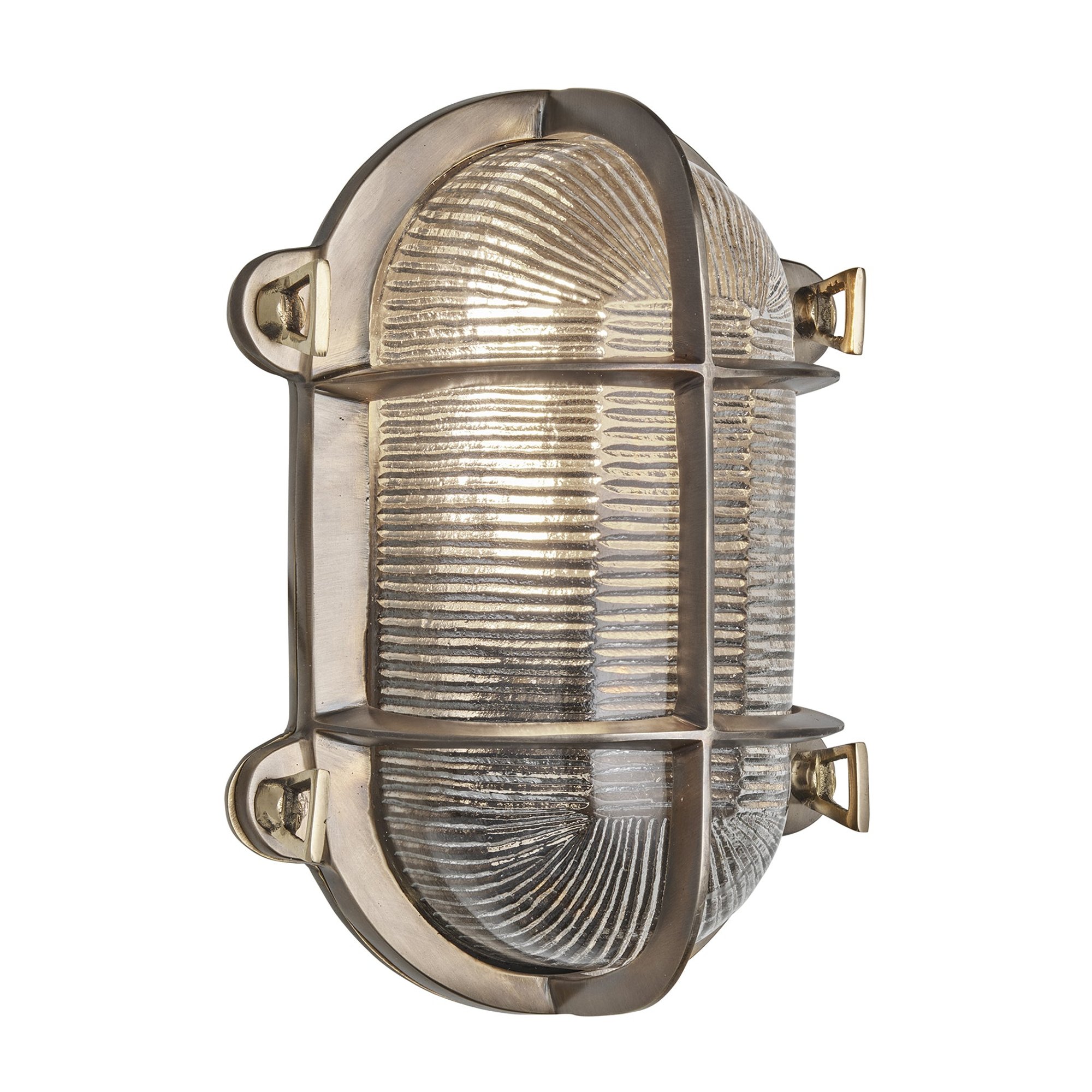 Brass Bulkhead Outdoor & Bathroom Oval Wall Light in 6 Inch, Product code is BK-IP65-OWL6-B-BSW-RB