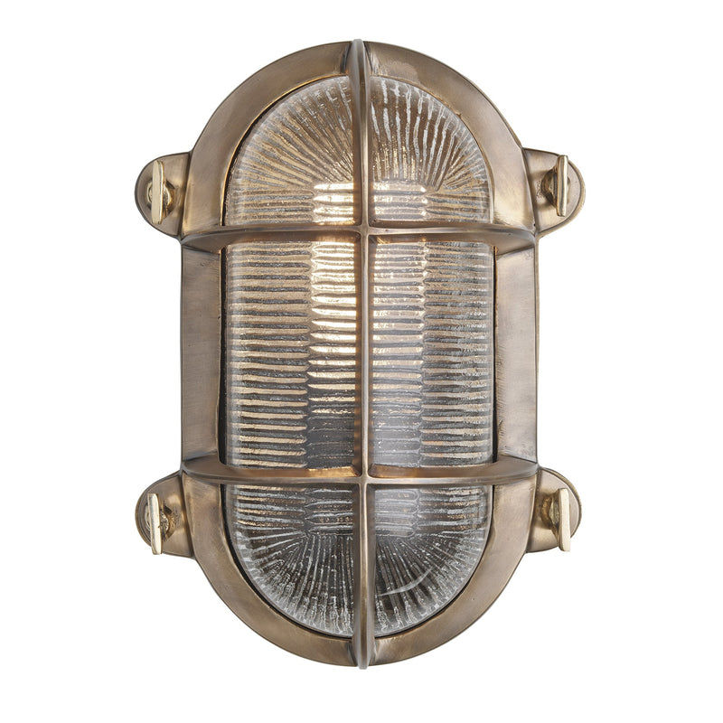 Brass Bulkhead Outdoor & Bathroom Oval Wall Light in 6 Inch, Product code is BK-IP65-OWL6-B-BSW-RB