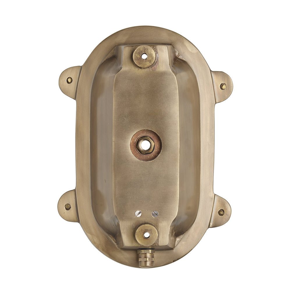 Brass Bulkhead Outdoor & Bathroom Oval Wall Light in 6 Inch, Product code is BK-IP65-OWL6-B-BSW-RB