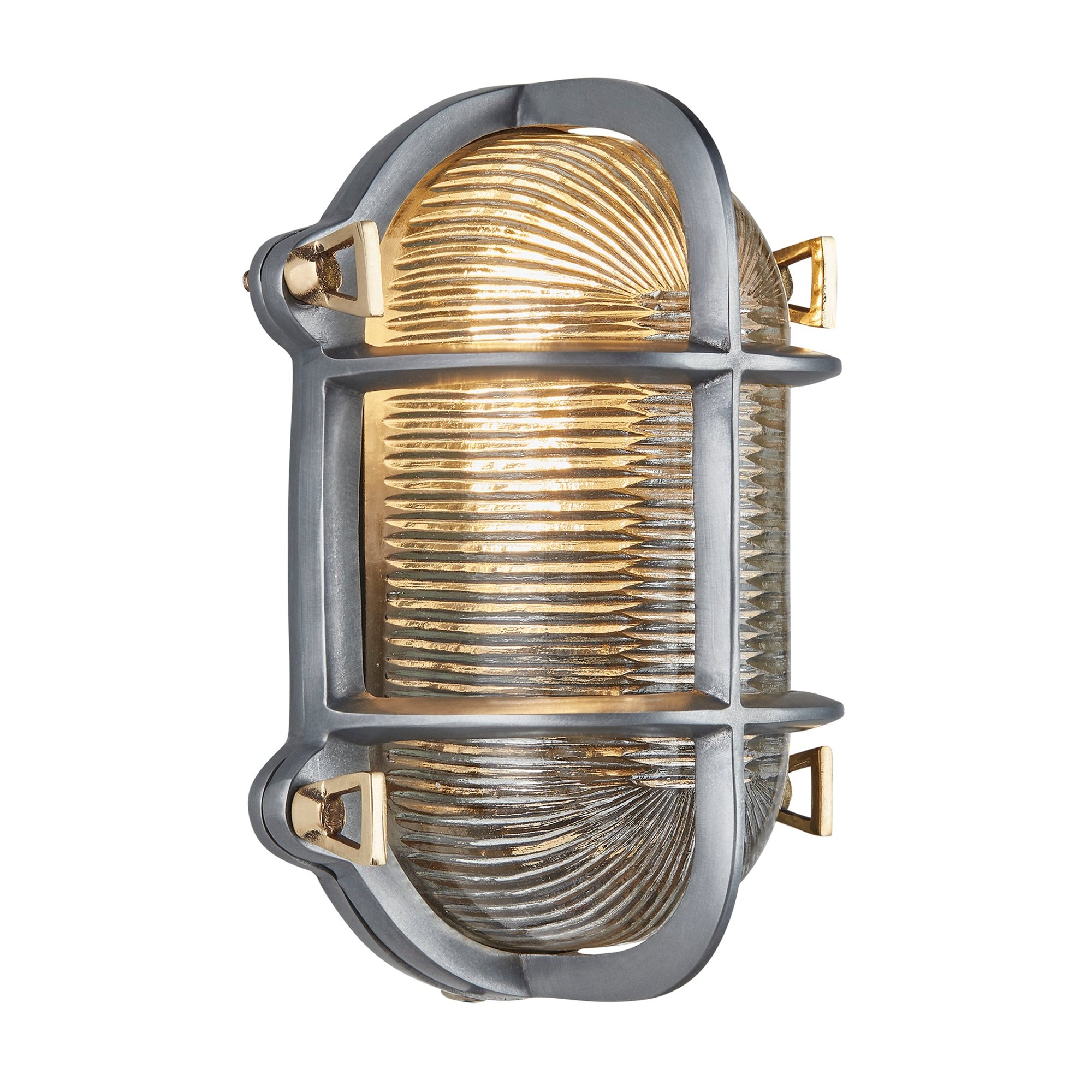 Gunmetal Bulkhead Outdoor & Bathroom Oval Wall Light in 6 Inch, Product code is BK-IP65-OWL6-GN-BSW-RB