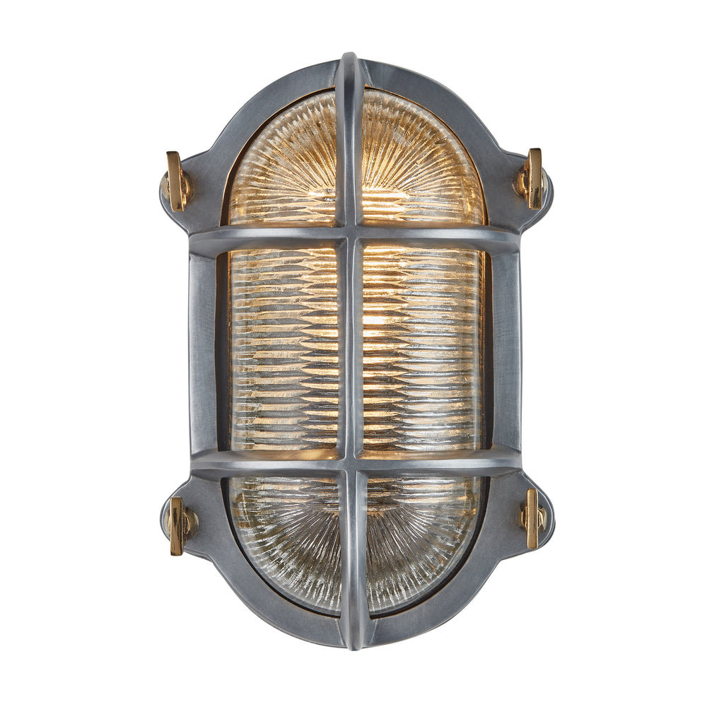 Gunmetal Bulkhead Outdoor & Bathroom Oval Wall Light in 6 Inch, Product code is BK-IP65-OWL6-GN-BSW-RB