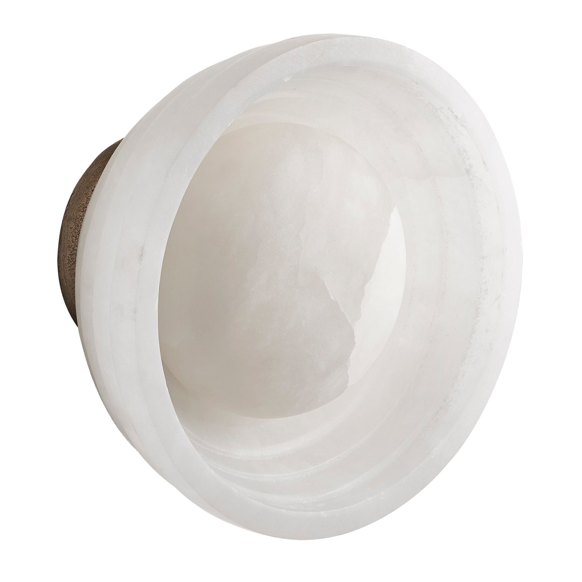 Corby Alabaster Stepped Diffuser Wall Light  6 Inch with Aged Brass Holder