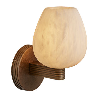 Corby Cast Alabaster Tulip Wall Light  - 5 Inch - Aged Brass - Voucher Applicable - Industville Lighting UK
