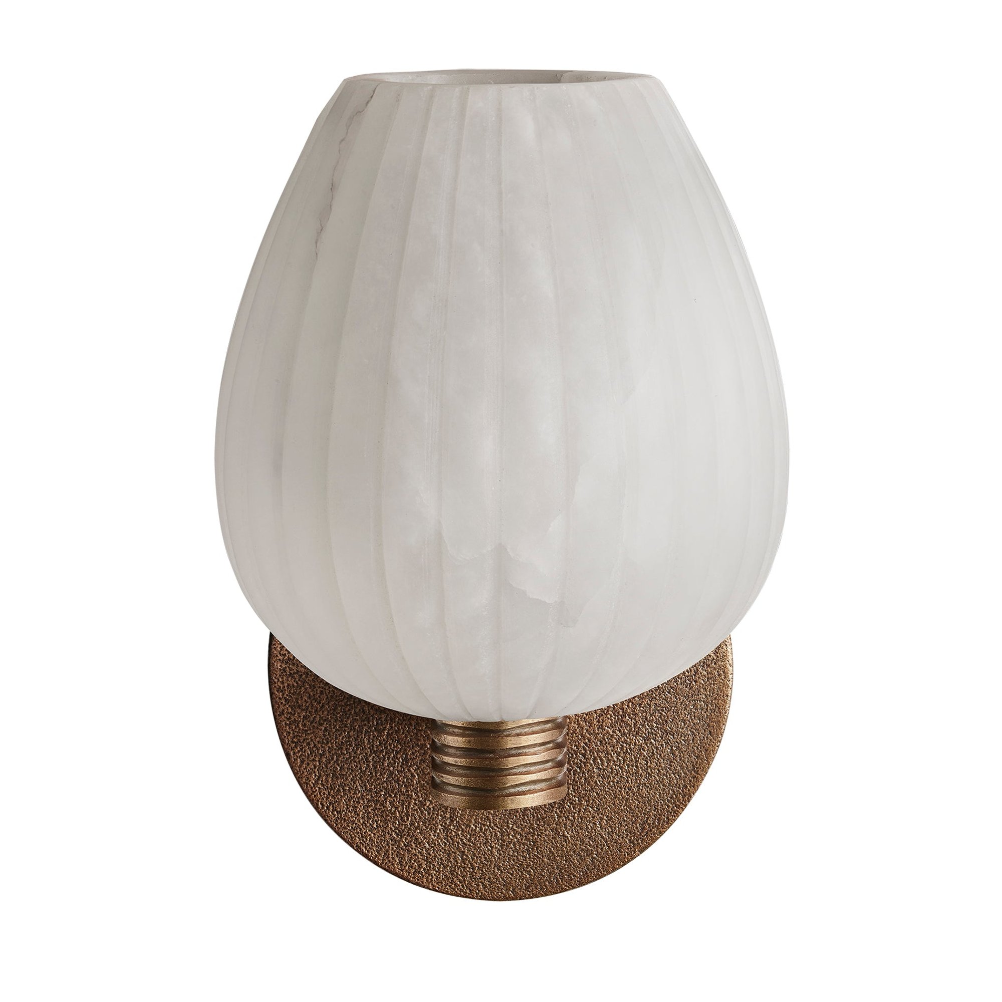Corby Cast Alabaster Tulip Wall Light  in 5 Inch Aged Brass