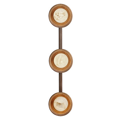 Corby Cast & Alabaster Triple Wall Light  - Aged Brass - Voucher Applicable - Industville Lighting UK