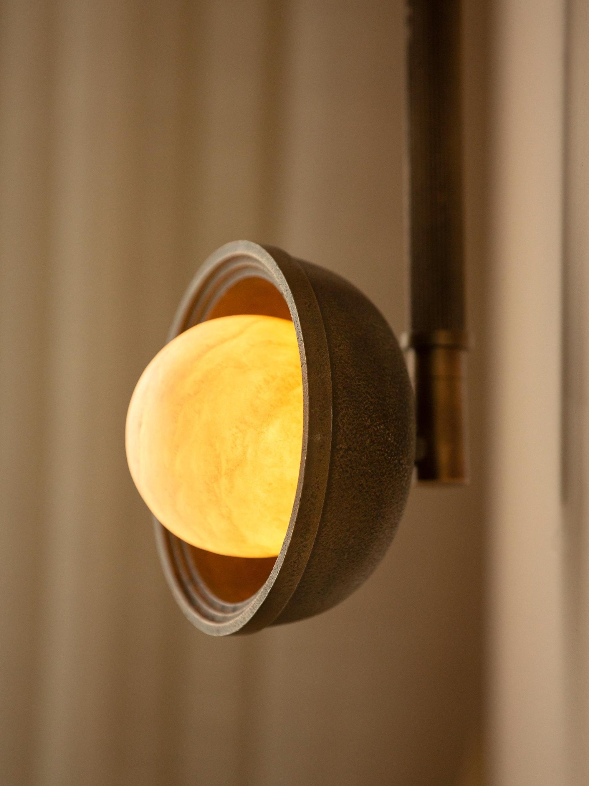 Corby Cast & Alabaster Triple Wall Light  - Aged Brass