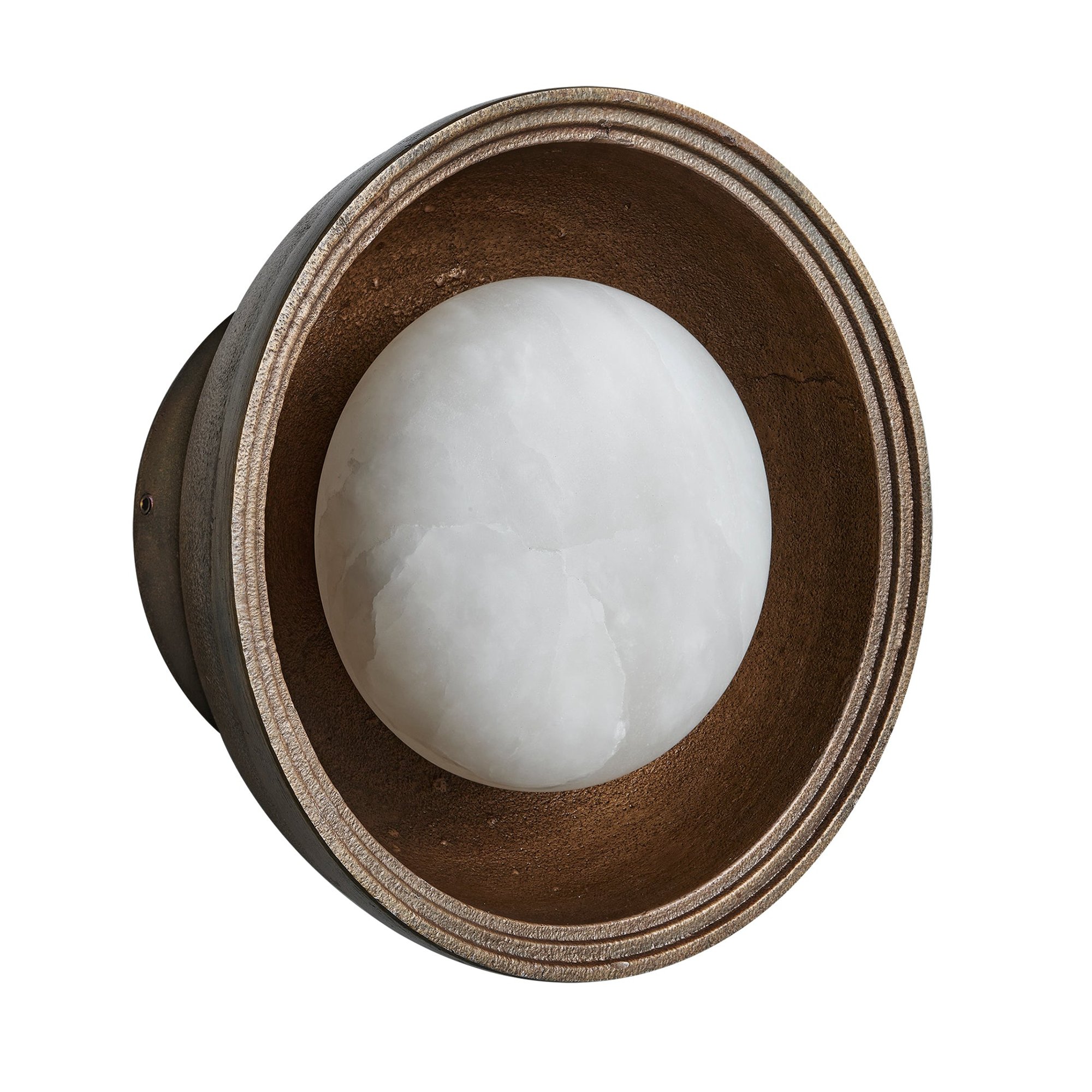 Corby Cast Diffuser Wall Light 7 Inch in Aged Brass