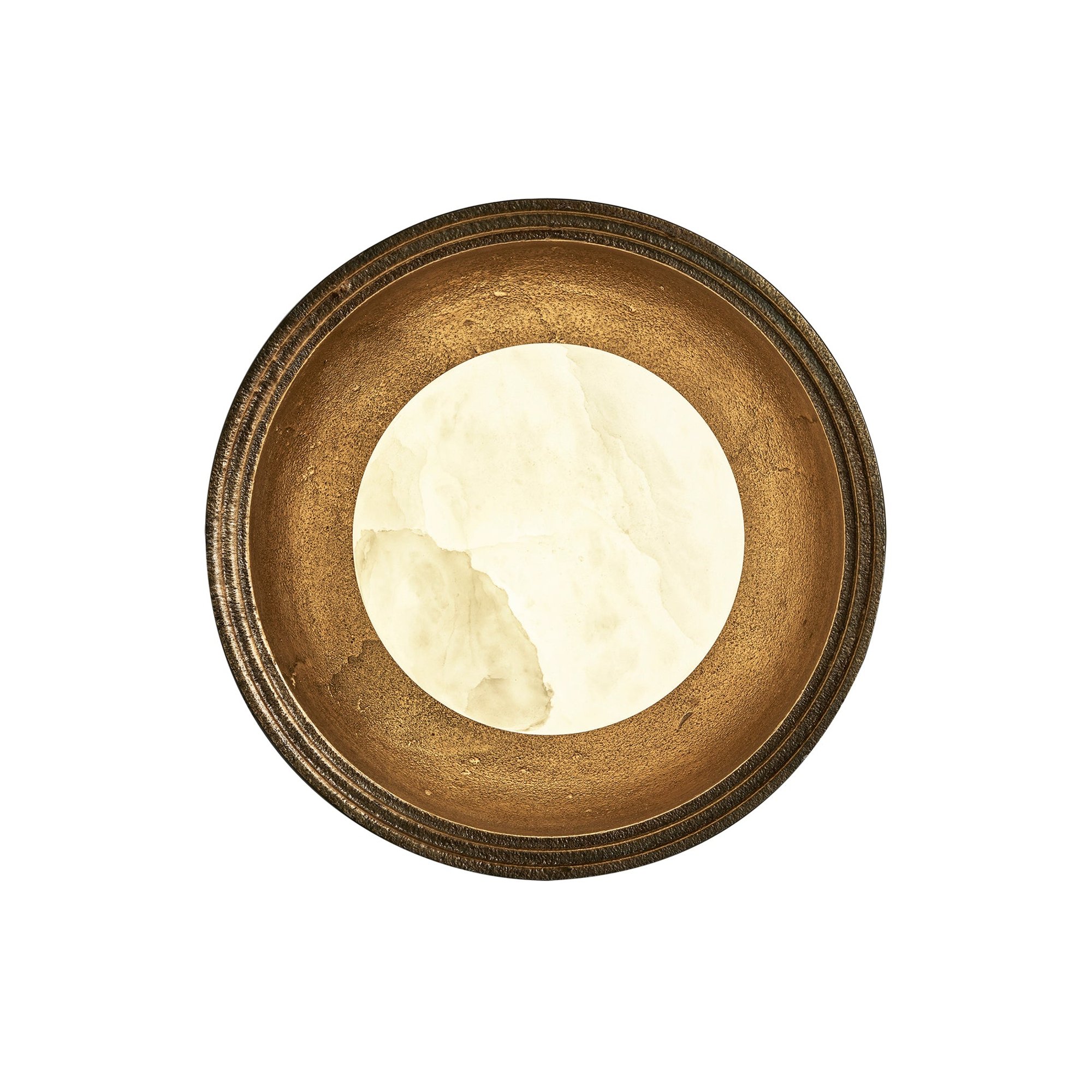Corby Cast Diffuser Wall Light 7 Inch in Aged Brass lit up
