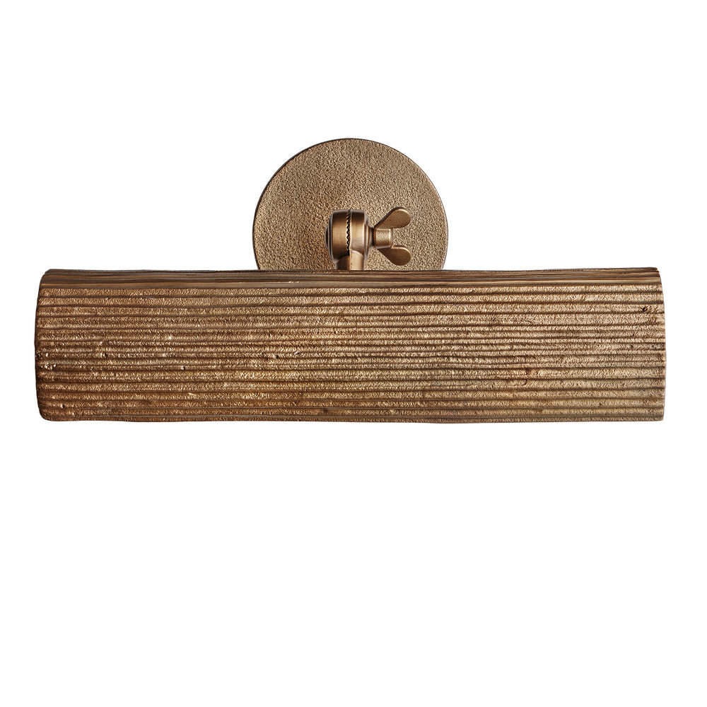Corby Cast Ribbed Picture Wall Light in Aged Brass