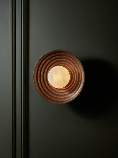 Corby Cast Stepped Diffuser Wall Light - 10 Inch  - Aged Brass - Industville Lighting UK