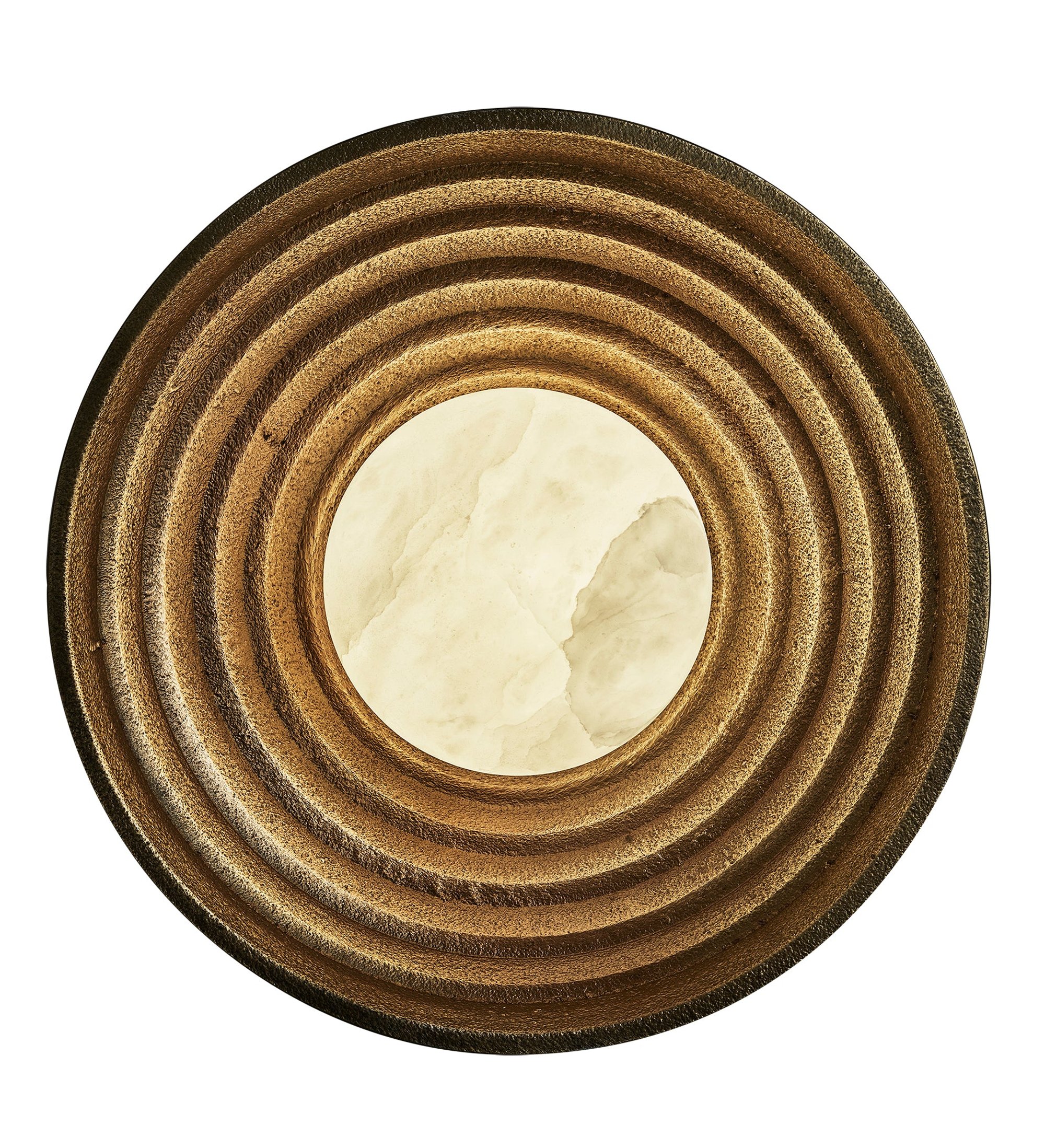 Corby Cast Stepped Diffuser Wall Light 10 Inch in Aged Brass lit up