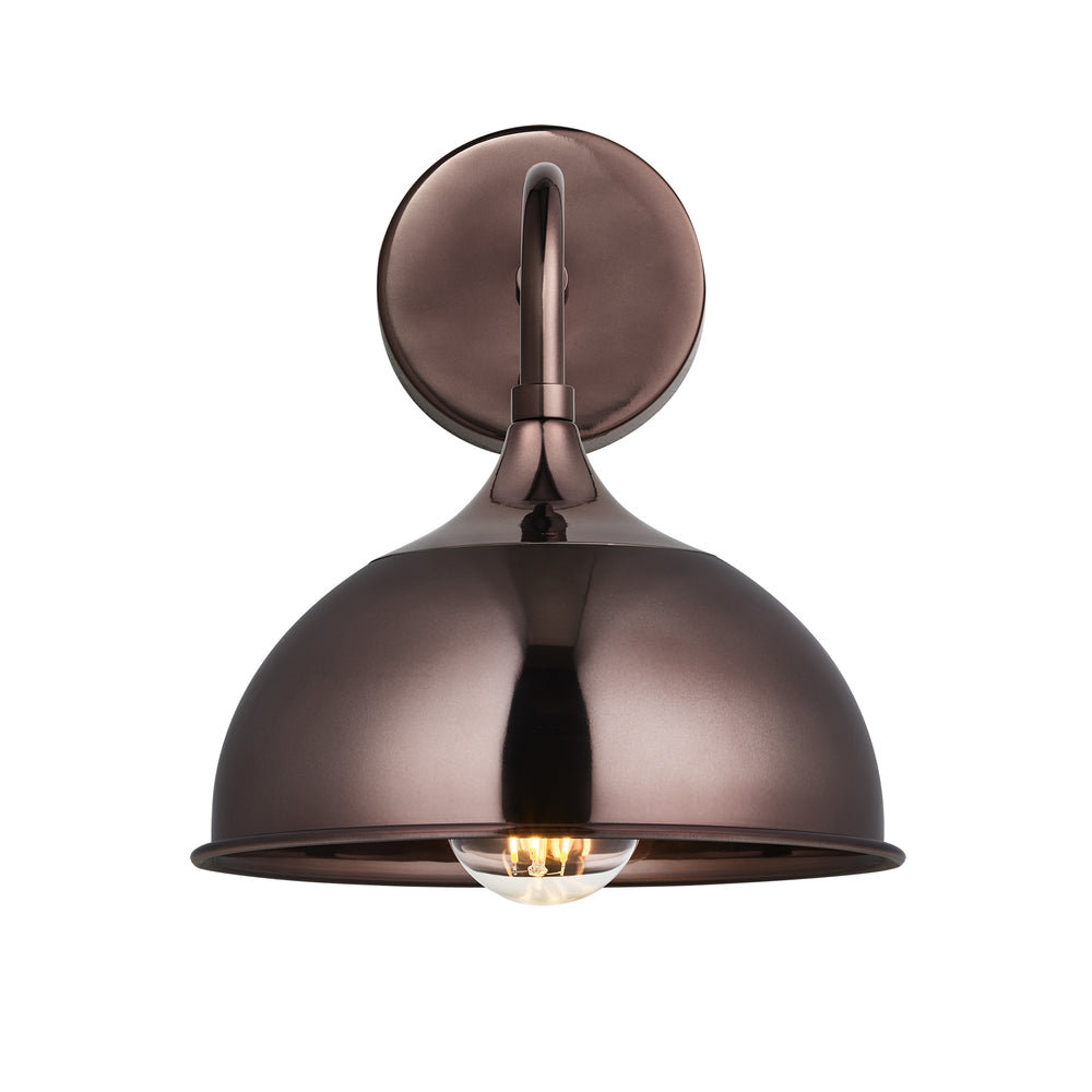 Chelsea Dome Wall Light in Shiny Bronze Finish with Shiny Bronze Holder