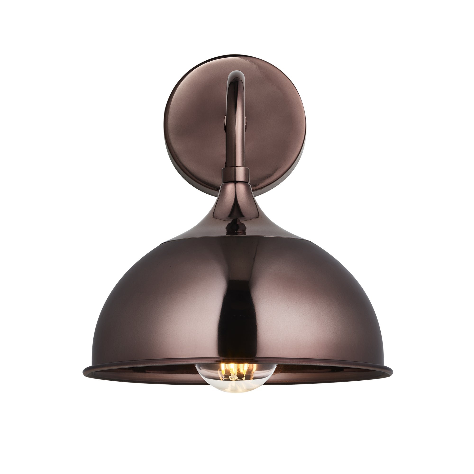 Chelsea Dome Wall Light in Shiny Bronze Finish with Shiny Bronze Holder