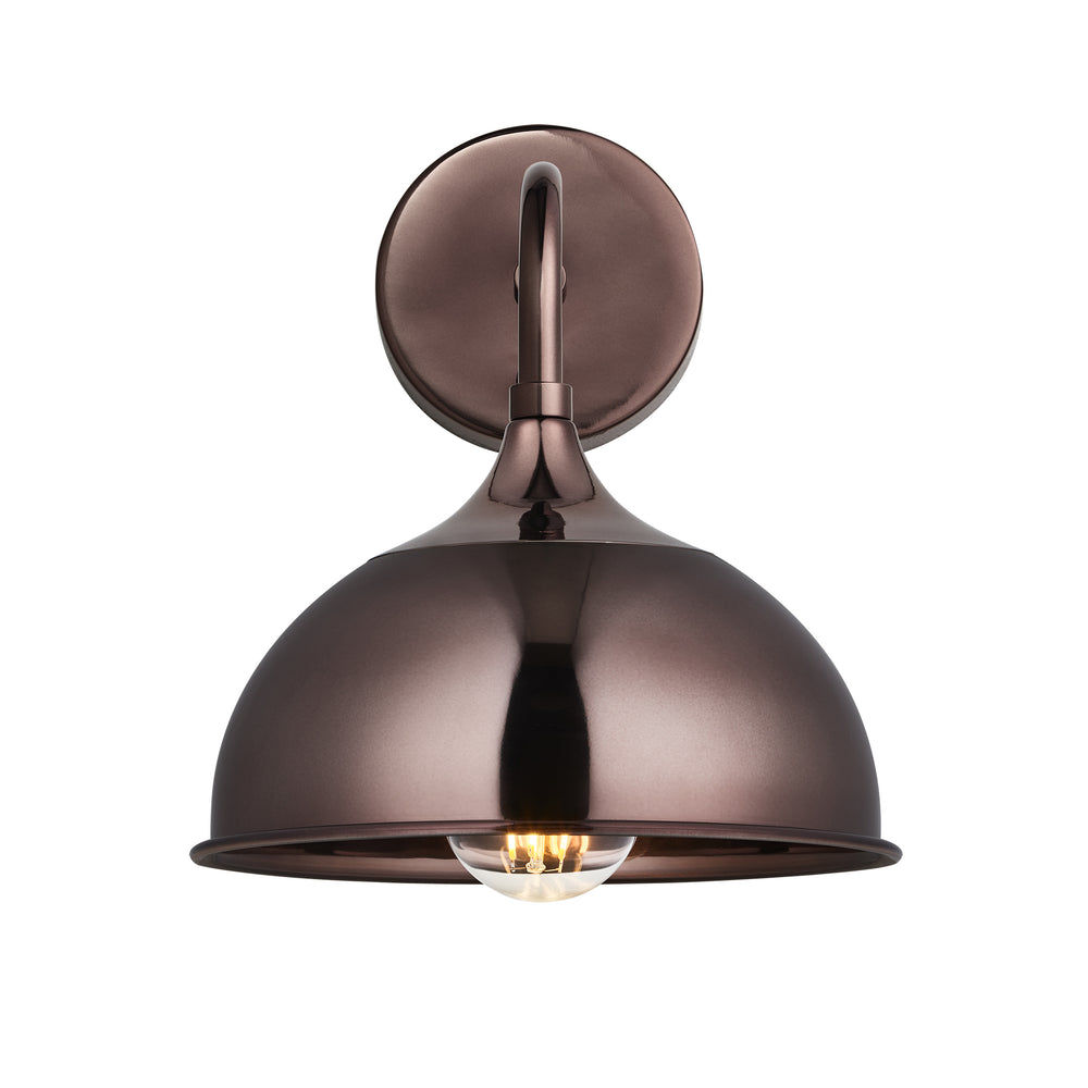 Chelsea Dome Wall Light in Shiny Bronze Finish with Shiny Bronze Holder