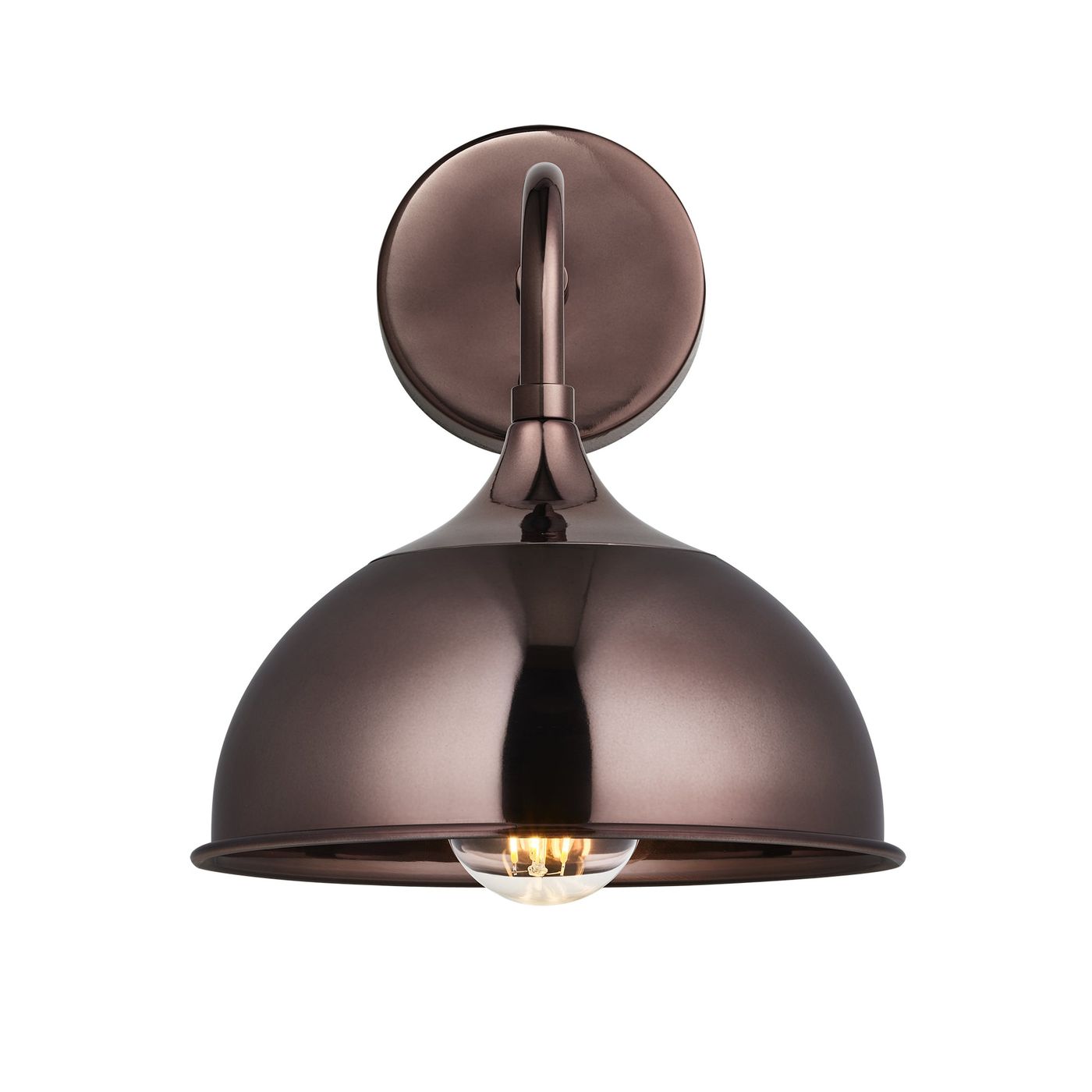 Chelsea Dome Wall Light in Shiny Bronze Finish with Shiny Bronze Holder