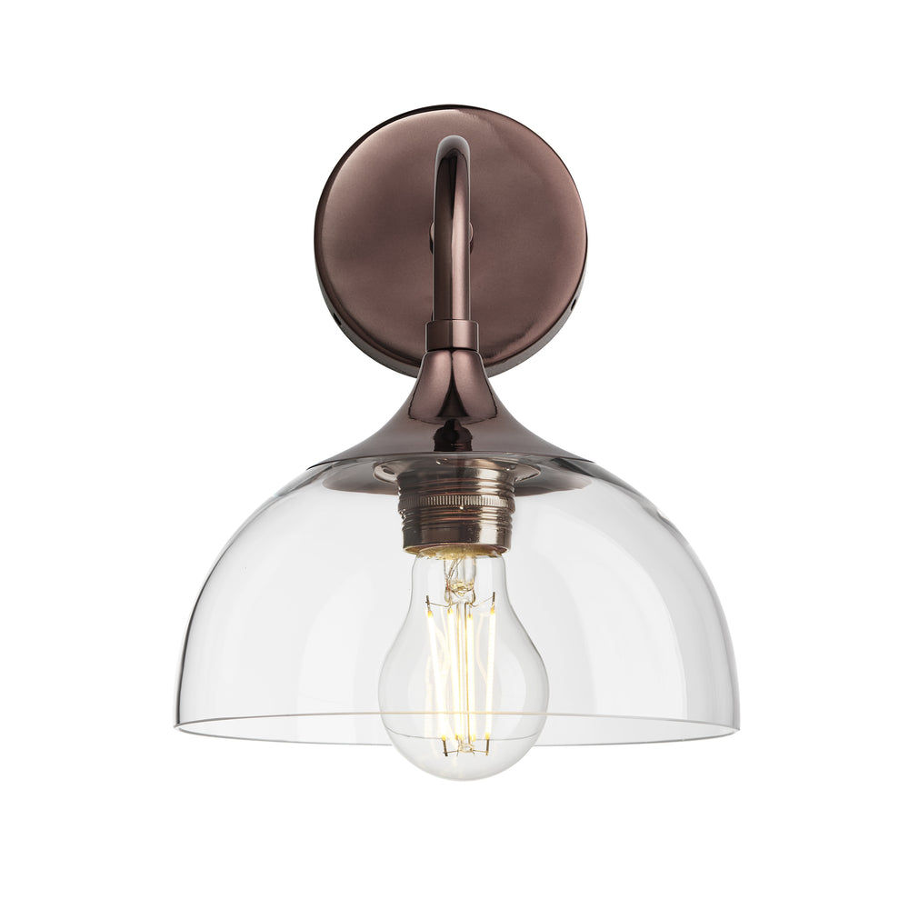 Chelsea Wall Light with Clear Glass and Shiny Bronze Holder, Product code is CH-GLDWL8-CL-SBZH